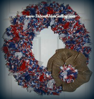 Patriotic fabric punch wreath