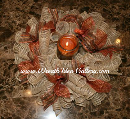 Fall Deco Mesh centerpiece # www.wreathideagallery.com