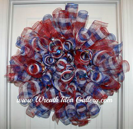 Patriotice #deco mesh tube wreath www.wreathideagallery.com