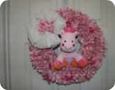 Punch Fabric Baby shower Wreath