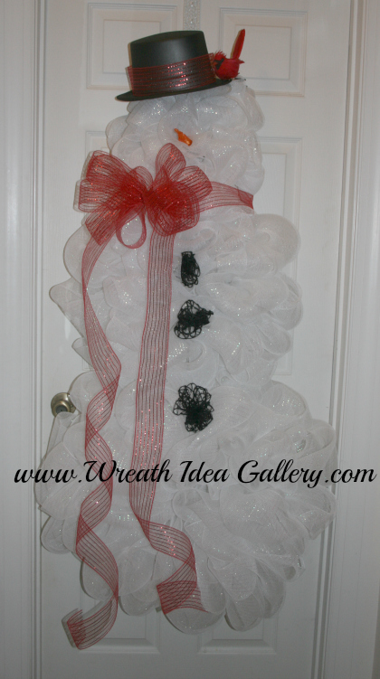 Deco mesh snowman wreath # www.wreathideagallery.com