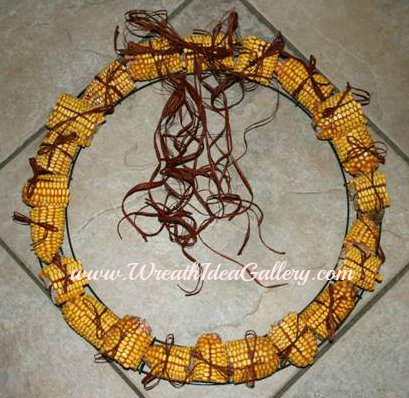 Easy #Corn Cob Wreath will be loved by your squirrels.