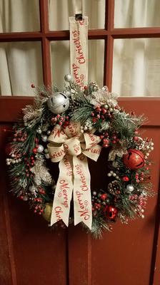 Burlap Merry Christmas Wreath